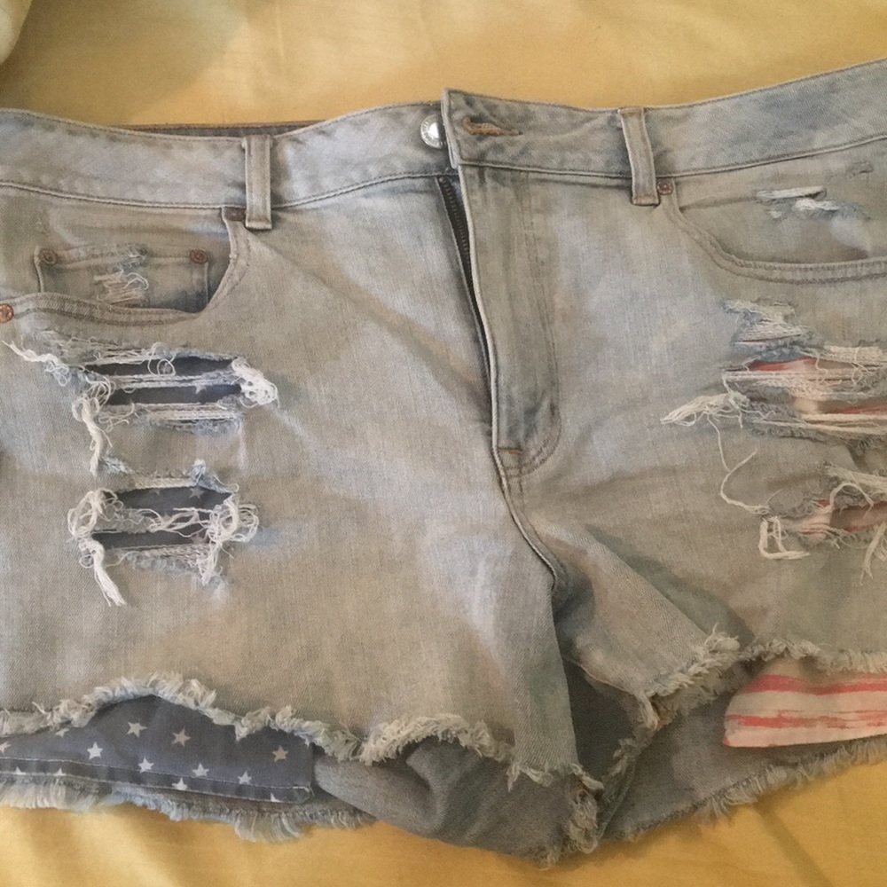 American eagle 4th of July high waisted shorts